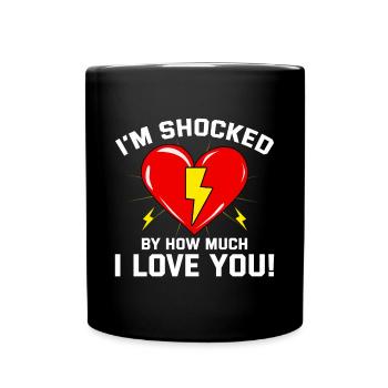Valentinstag für Elektriker: Schockiert von meiner Liebe - Tasse einfarbig - Schwarz - Vorne