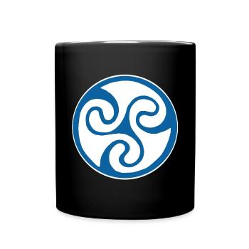 Blaues keltisches Symbol - Tasse einfarbig - Schwarz - Vorne