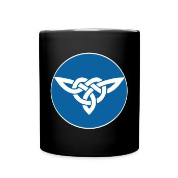 Blauer keltischer Vogel - Tasse einfarbig - Schwarz - Vorne