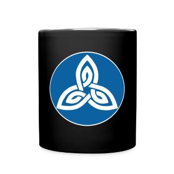 Fleur celte bleu - Mug uni - noir - Devant