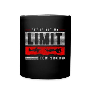 Fallschirmspringen Sprung Himmel Fallschirmsport - Tasse einfarbig - Schwarz - Vorne
