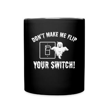Electrician Halloween Switch Humor Spooky Design - Full Colour Mug - black - Front