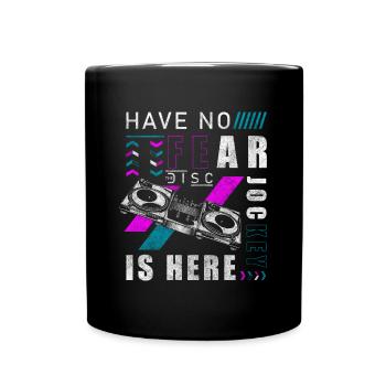 Fête, Disque vinyle, Danse, Musique, Basse - Mug uni - noir - Devant