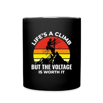 Lineman Voltage Climb Power Work Inspirant - Mug uni - noir - Devant