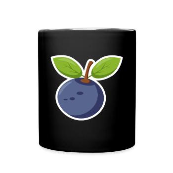 Blaubeere Heidelbeere - Tasse einfarbig - Schwarz - Vorne