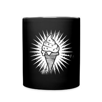 Cornet de crème glacée Dessin - Mug uni - noir - Devant