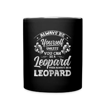 Leopard Safari Cat Wildlife - Full Colour Mug - black - Front