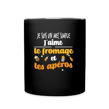 Fromage Apéro Alcool Mec Cadeau Humour - Mug uni - noir - Devant