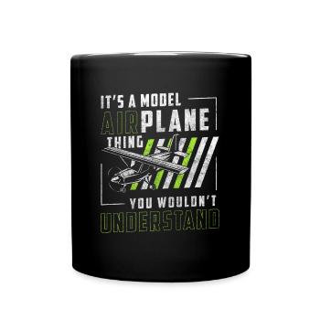 Vol miniature d’avion - Mug uni - noir - Devant