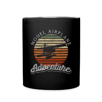 Airplane Hobby Pilot Airfield - Full Colour Mug - black - Front