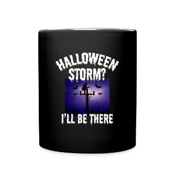 Halloween Storm? I’ll Be There – Lineman Halloween - Full Colour Mug - black - Front