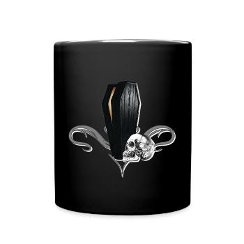 Menschenschädel, Tribals, Särge - Tasse einfarbig - Schwarz - Vorne