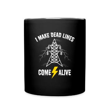 Je donne vie aux lignes mortes – Lineman Halloween - Mug uni - noir - Devant