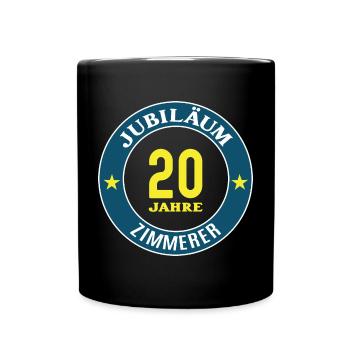 Zimmerer Jubiläum 20 Jahre 20 jähriges Jubi - Tasse einfarbig - Schwarz - Vorne