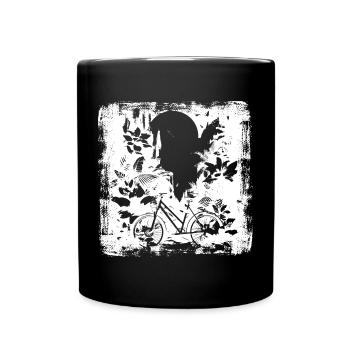 Cyclist Drawing - Full Colour Mug - black - Front