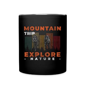 Kletterer Wanderer Alpen Seil - Tasse einfarbig - Schwarz - Vorne