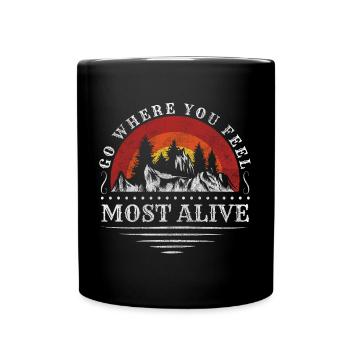Grimpeur Vue Sommet Mur d’Escalade - Mug uni - noir - Devant