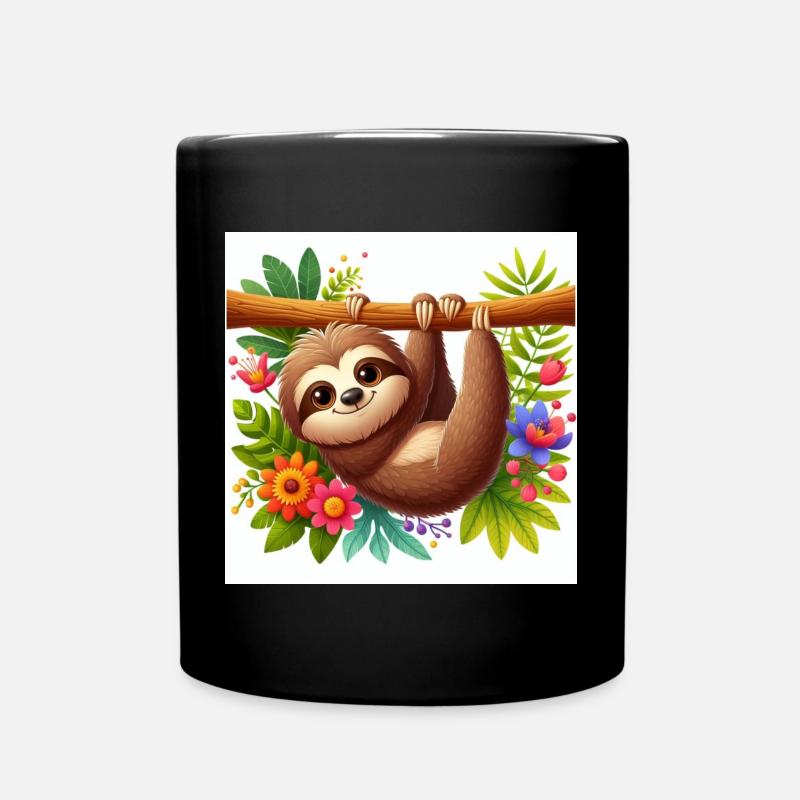 Faultier - Tasse einfarbig - Schwarz