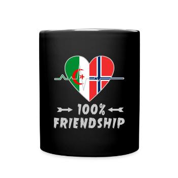 Algerien und Norwegen 100% Freundschaft - Tasse einfarbig - Schwarz - Vorne