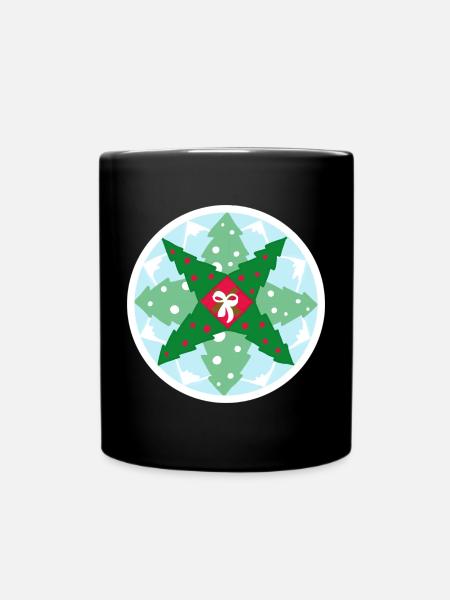 Christmas Pattern - Full Colour Mug - black