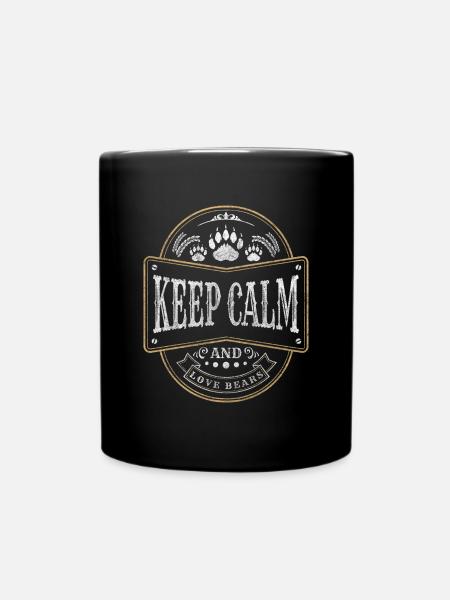 Bären Training Brüllen - Tasse einfarbig - Schwarz