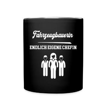 Fahrzeugbauerin Chefin KFZ Betrieb Gründen Auto - Tasse einfarbig - Schwarz - Vorne