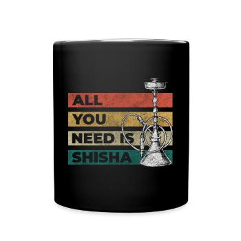 Hookah Dampf Smoken Kippe - Tasse einfarbig - Schwarz - Vorne
