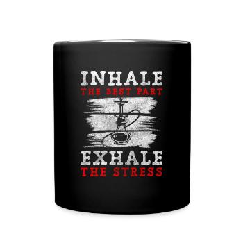 Wasserpfeife Rauchen Chill-Out Nikotin - Tasse einfarbig - Schwarz - Vorne