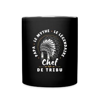 Papa le mythe le légendaire Chef de tribu - Mug uni - noir - Devant