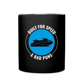 Jet Skiing Dad Loving Speed Enthusiasts - Full Colour Mug - black - Front