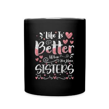 Frère ou sœur Amour Petit frère ensemble Crise - Mug uni - noir - Devant