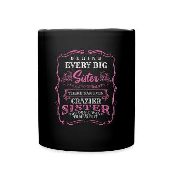 Frère ou sœur Amour Petite sœur Équipe Éducation - Mug uni - noir - Devant