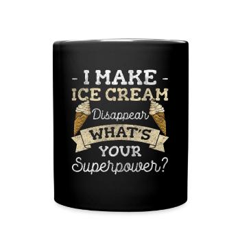 Cream Cream Scoop Cream Vendor Frozen Yogurt - Full Colour Mug - black - Front