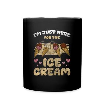 Eiscreme Sommer Eisverkäufer Naschen - Tasse einfarbig - Schwarz - Vorne