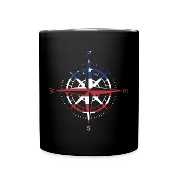 Geocacher Us Flag Geocaching - Tasse einfarbig - Schwarz - Vorne