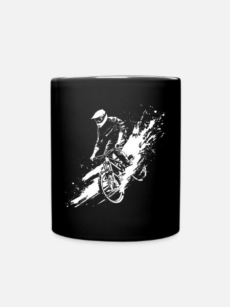 Mountainbike Radfahrer - Tasse einfarbig - Schwarz