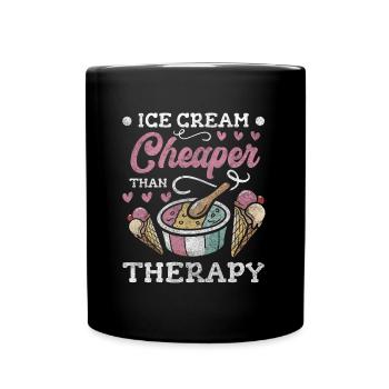 Crème glacée sucrée - Mug uni - noir - Devant