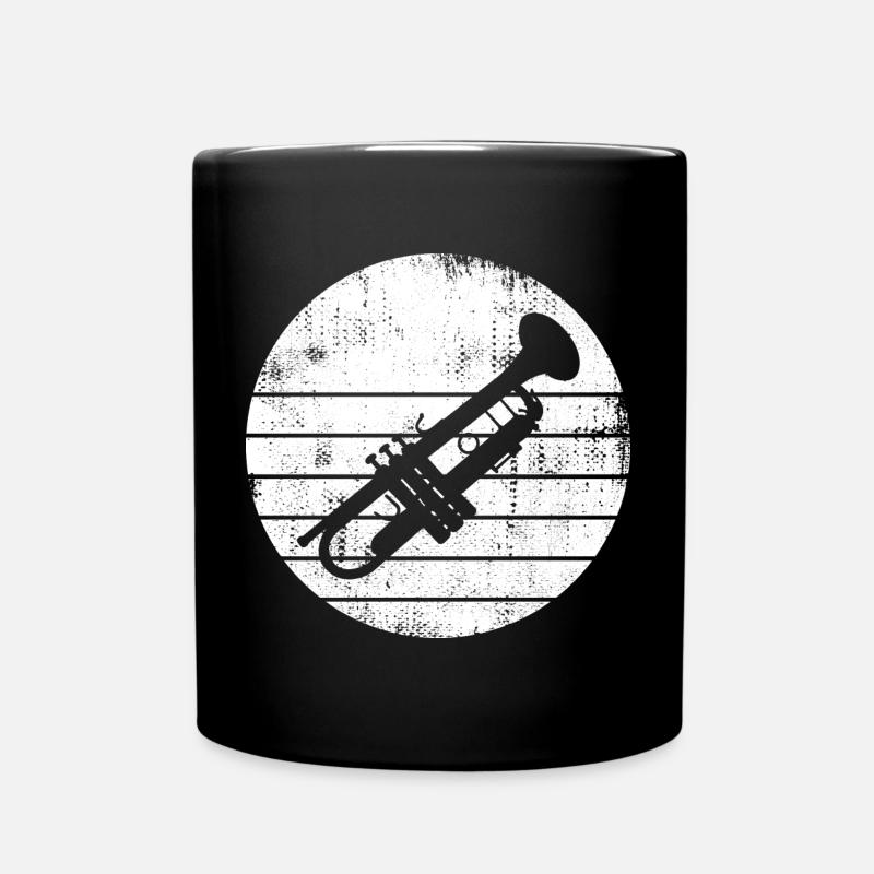 Trumpet Sketch - Full Colour Mug - black