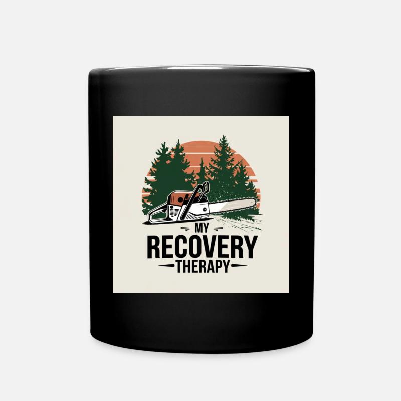 Meine Erholungstherapie Wald - Tasse einfarbig - Schwarz