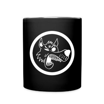 Lustiger Wolf - Tasse einfarbig - Schwarz - Vorne