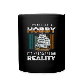 Model Ship Remote Control RC Ship Yacht - Full Colour Mug - black - Front