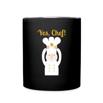 Yes, Chef! l text - Full Colour Mug - black - Front