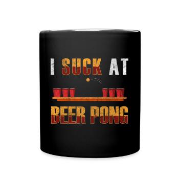Pong Ball Sport Fun - Tasse einfarbig - Schwarz - Vorne