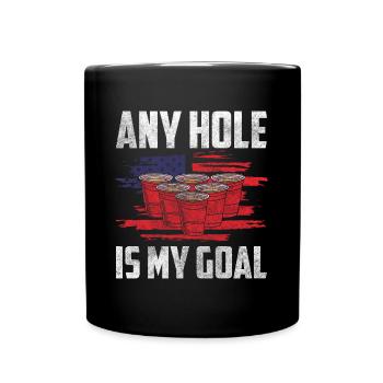 Beer Pong Mug Liquor - Full Colour Mug - black - Front