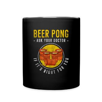 Beer Pong Alcohol Drinking - Full Colour Mug - black - Front