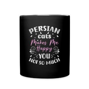 Katze Katzenhaare - Tasse einfarbig - Schwarz - Vorne