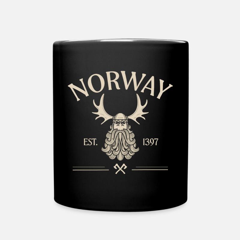 Norvège - Barbe de Viking - Mousses - Mug uni - noir