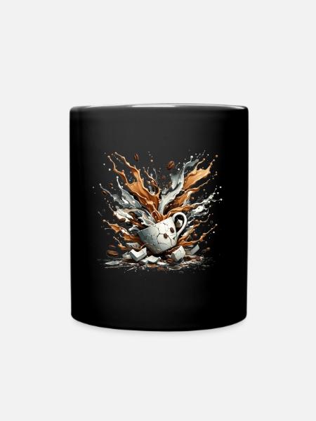 Exploded Coffee - 100% Caffeine - Full Colour Mug - black