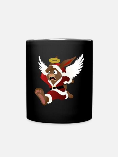 Aushilfe vom Weihnachtsmann - der Osterhase - Tasse einfarbig - Schwarz