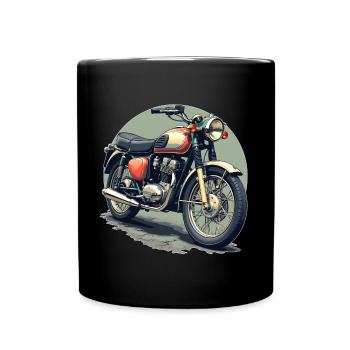 Illustration de moto vintage - Mug uni - noir - Devant